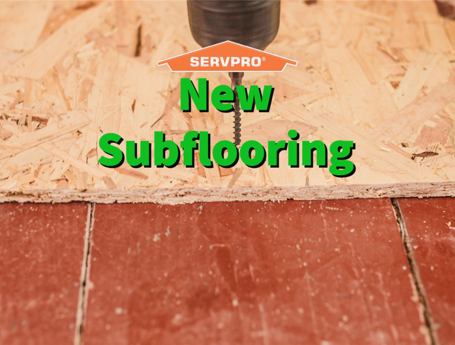 New subflooring being installed by SERVPRO professionals in Dayton Ohio